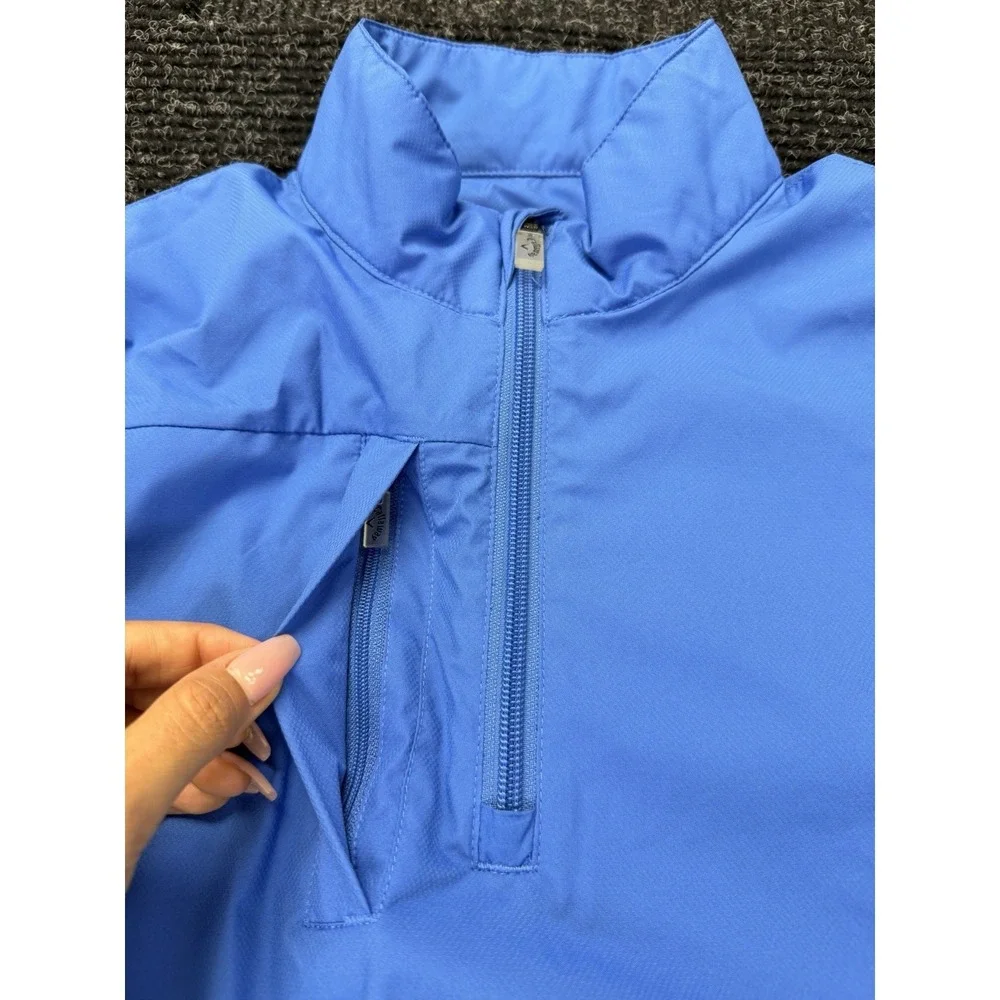 Callaway Weather Series 1/4 Zip Windbreaker Jacket Mens Small Blue Golf Pullover